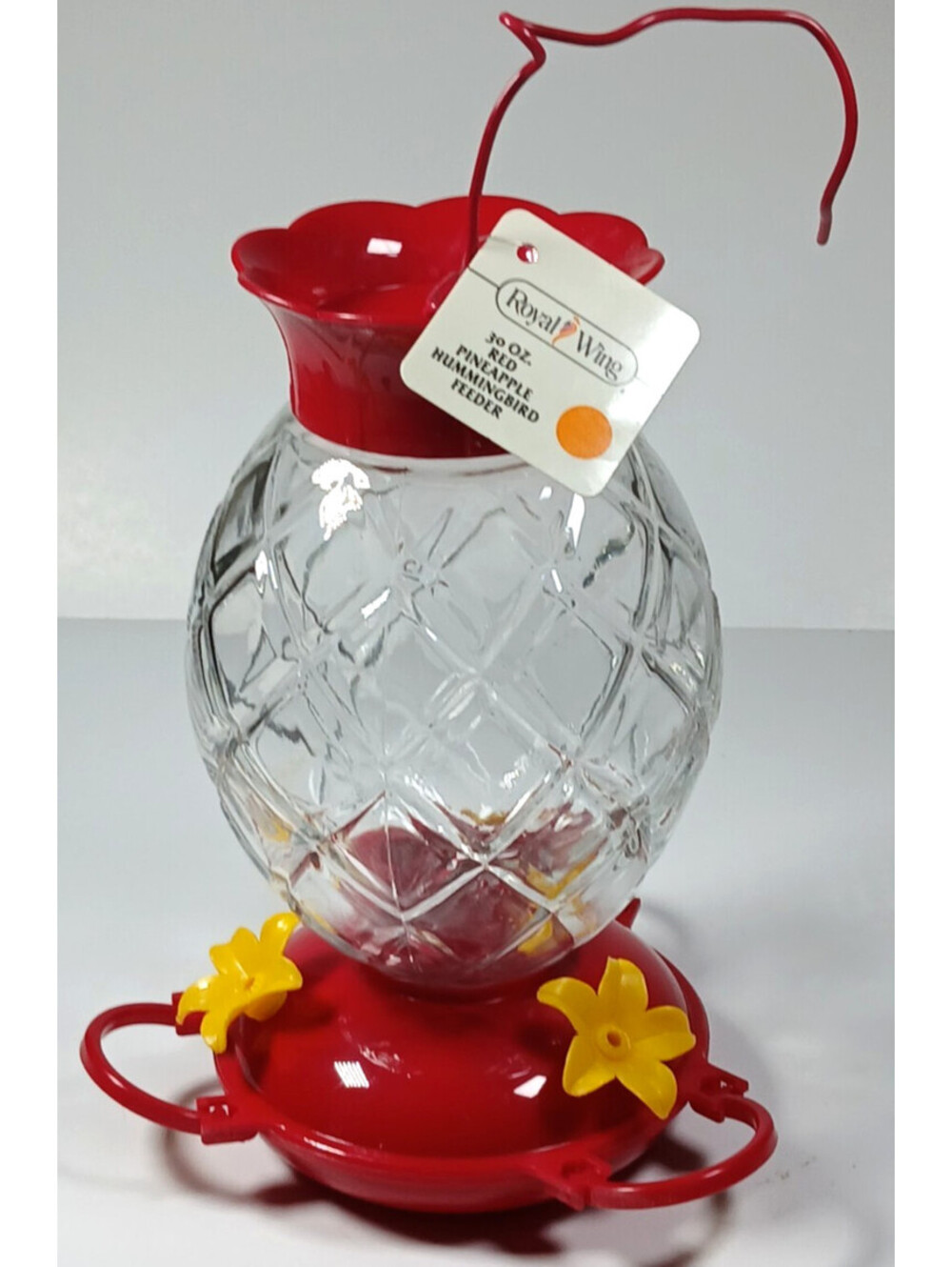 Royal Wing Glass Hummingbird feeder Lantern Shape Red Yellow Adjustable Perches